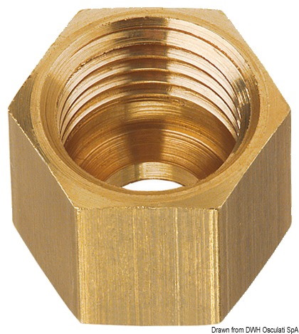 Dado in ottone tubo rame da 8 mm (blister 3 pz) 