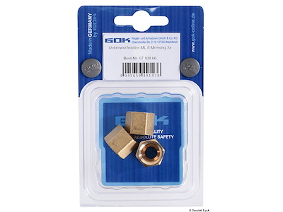 Dado in ottone tubo rame da 8 mm (blister 3 pz) 