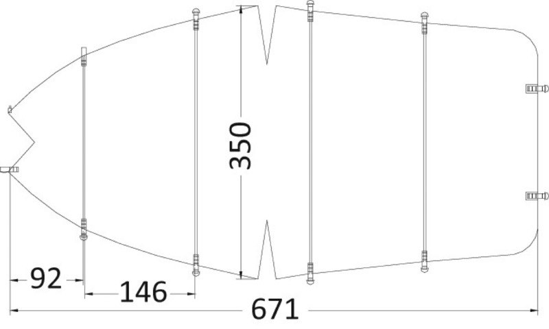 Telone per imbarcazioni aperte con guida centrale/pontate con parabrezza