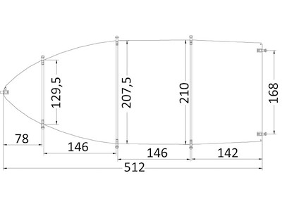 Telone per imbarcazioni aperte con guida centrale/pontate con parabrezza