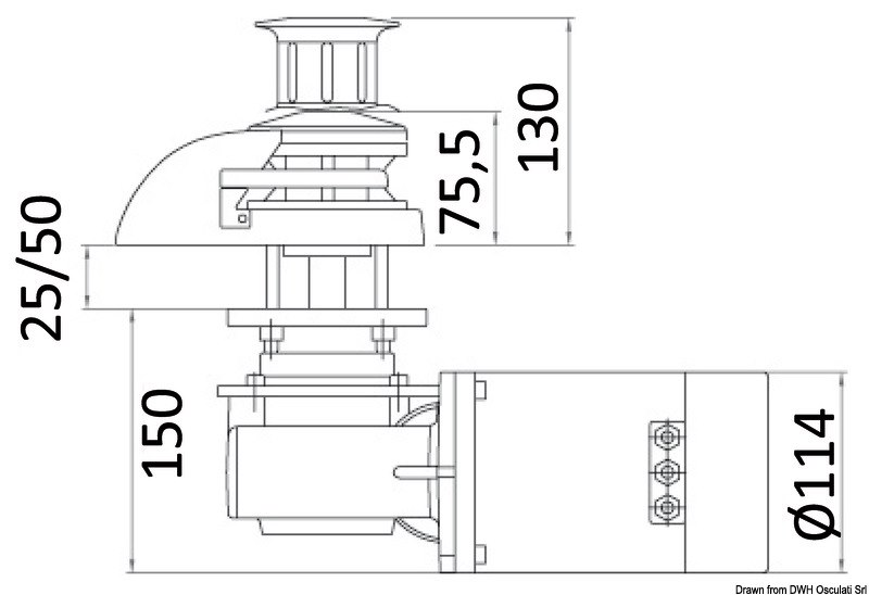 Verricello ITALWINCH Smart 500W 12V - 6mm basso 