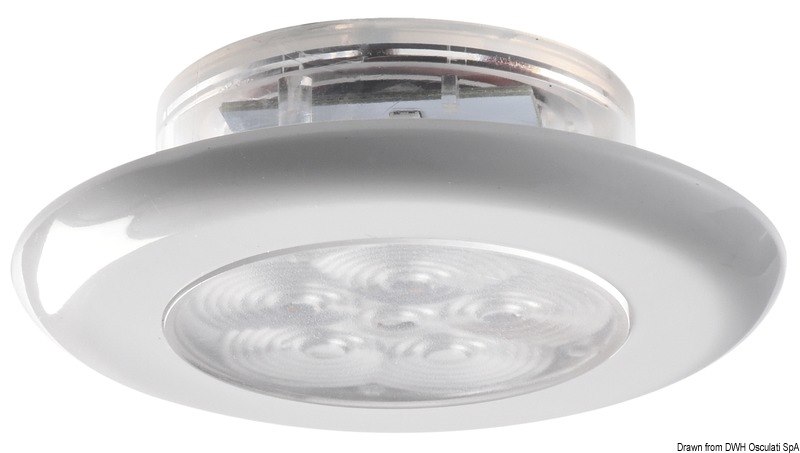 Luce di cortesia rot. ghiera bianca 6 LED bianchi 