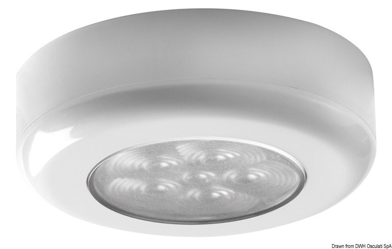 Luce di cortesia rot. ghiera bianca 6 LED bianchi 