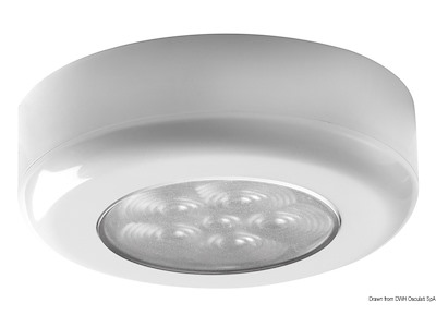 Luce di cortesia rot. ghiera bianca 6 LED bianchi 