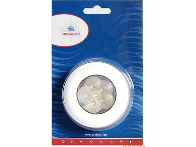 Luce di cortesia rot. ghiera bianca 6 LED bianchi 