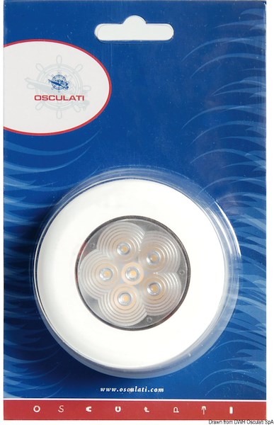 Luce di cortesia rot. ghiera bianca 6 LED bianchi 