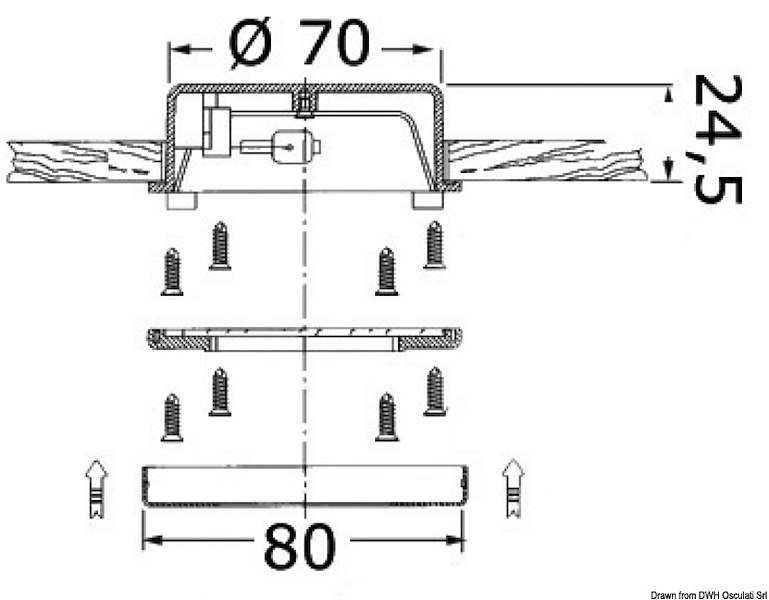 Faretto Hydra inox lucido 10 W 