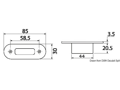 Luce di cortesia LED da incasso - frontale