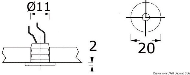 Luce di cortesia LED da incasso Apus-r - frontale