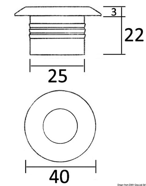 Luce di cortesia LED da incasso - frontale