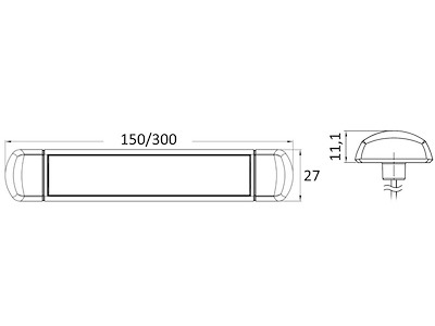 Luce LED 12/24 V 2,4 W 3500 K su piano 
