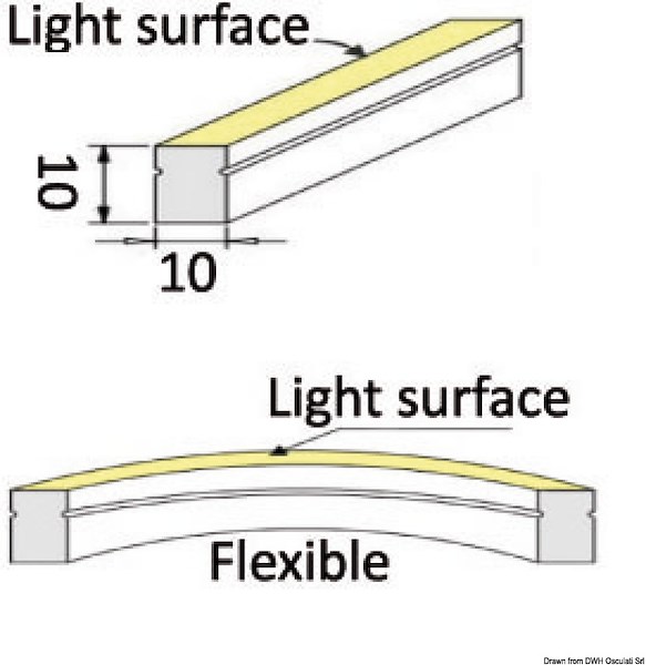Barra luminosa LED flessibile Neon Light, luce uniforme