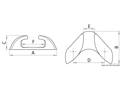 Passacavo inox Capri prua 105mm  