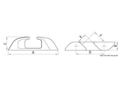 Passacavo angolato in acciaio inox serie Capri