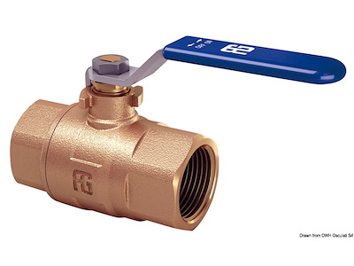 Valvola a sfera F-F GUIDI, in bronzo, passaggio totale a leva