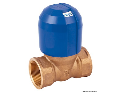 Valvola antiblocco GUIDI, in bronzo, serie Alex filettata a passaggio totale