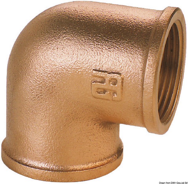 Gomito 90° F-F in bronzo GUIDI