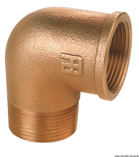 Gomito 90° M-F in bronzo GUIDI