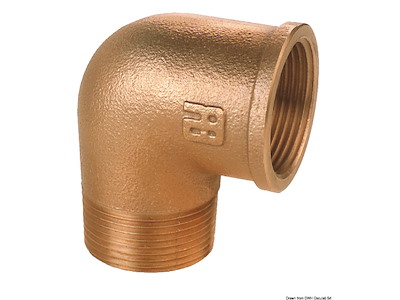 Gomito 90° M-F in bronzo GUIDI