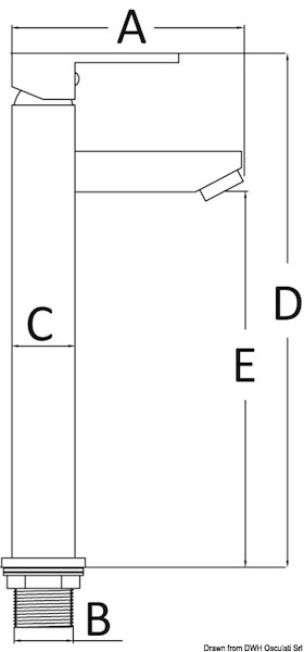 Miscelatore lavello Square alto 