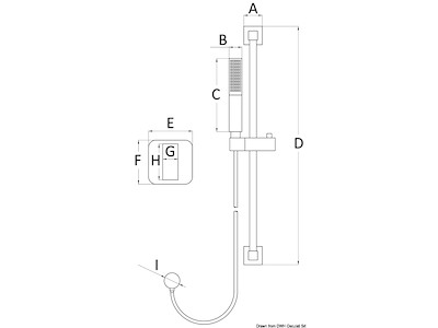 Saliscendi doccia con misc.Square V.2 tubo in PVC 