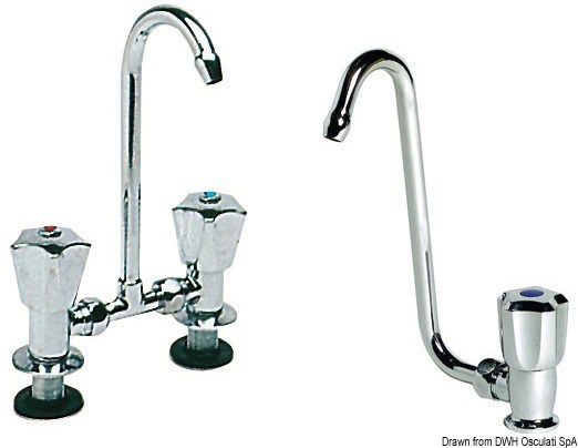 Rubinetto con becco snodato in ottone cromato